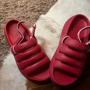 UGG Bold Red Slide Sandals